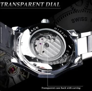 Forsining 199A Classy Design Skeleton Transparent Golden Stainless — image 4