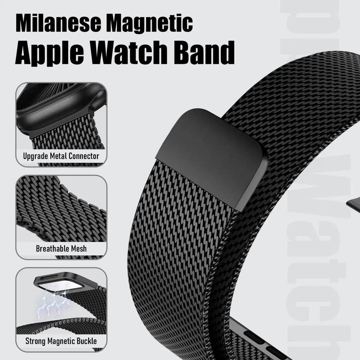 Casual Breathable Coarse Mesh Milanese Loop Magnetic Stainless for â image 2