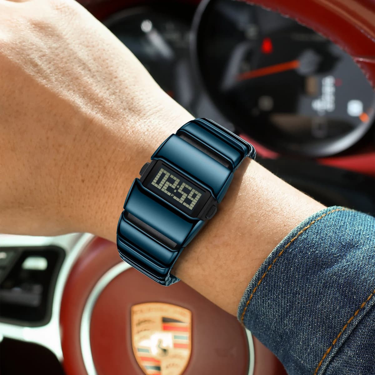Poedagar E126 Creative LED Digital Watch Men Stainless Steel Strap — image 5