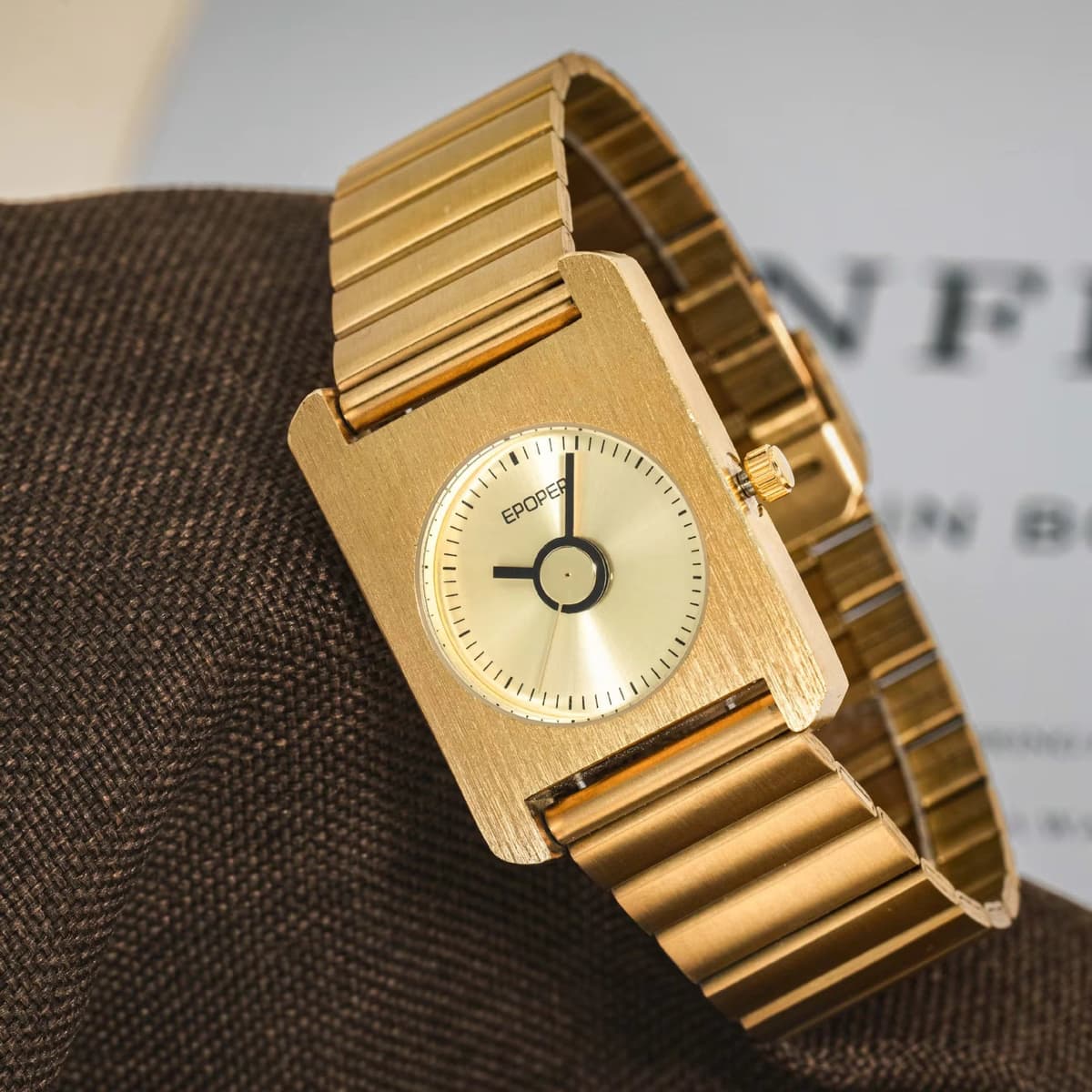 Elegant Square Quartz Watch Stainless Steel Luxury Wristwatch
