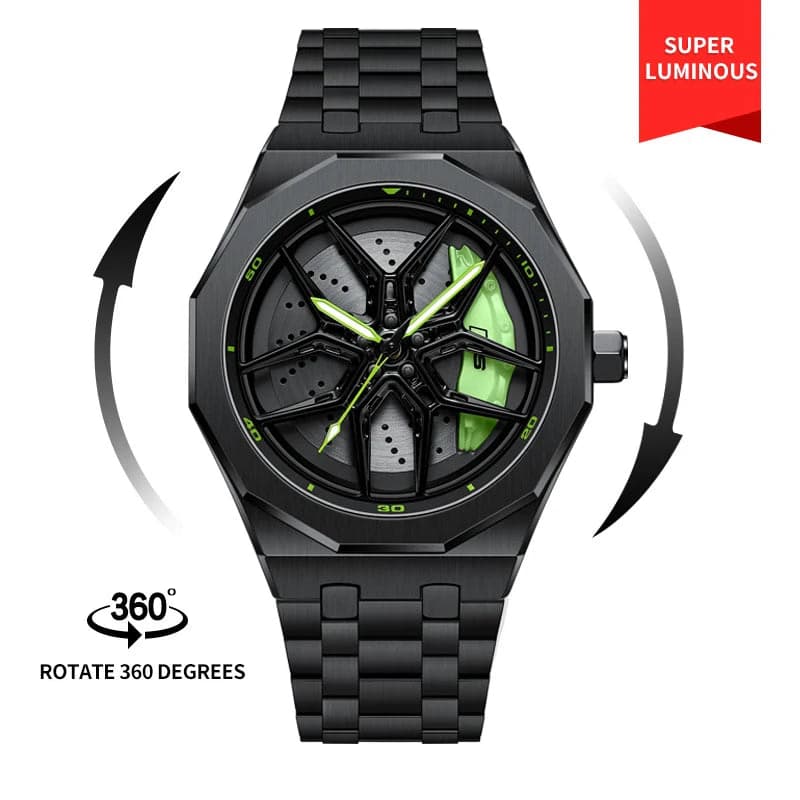 Original 3D Wheel Watch Waterproof Spinning Luxury Quartz Wrist Men Watch Rim Wristwatch Rotate 360 Man's Watches for RS Q8 — image 13