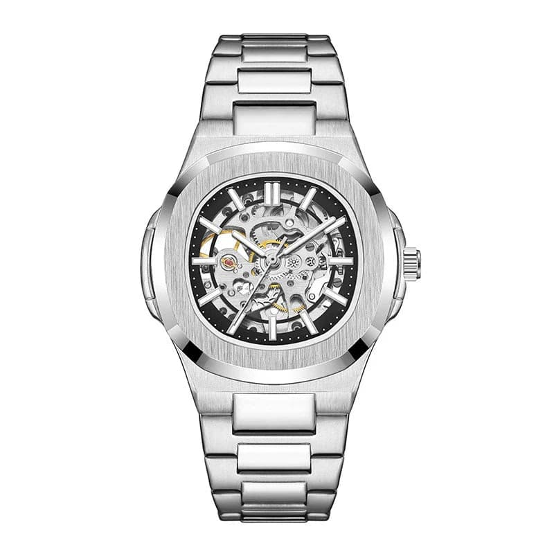 Luxury Men's Automatic Skeleton Watch Luminous Feature Business Hollow Mechanical Men Watch — image 8