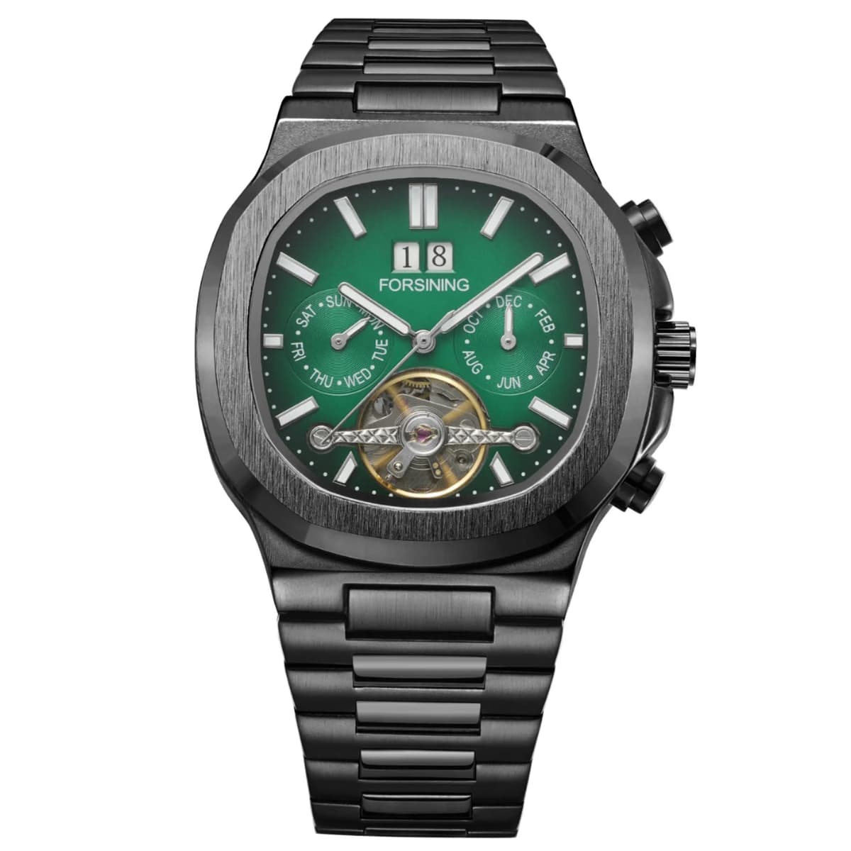 Luxury Men's Blue Tourbillon Automatic Watch