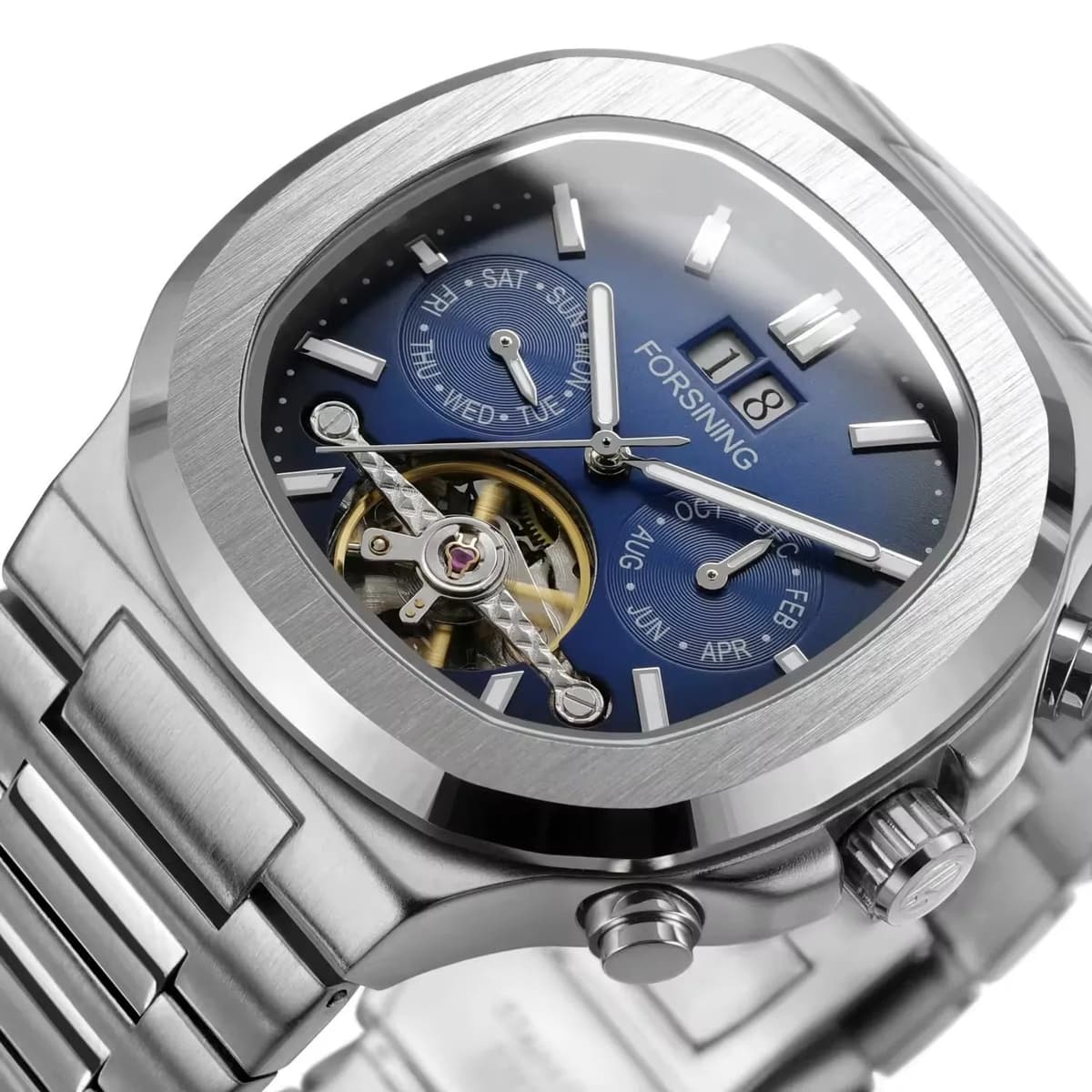 Luxury Men's Blue Tourbillon Automatic Watch — image 6