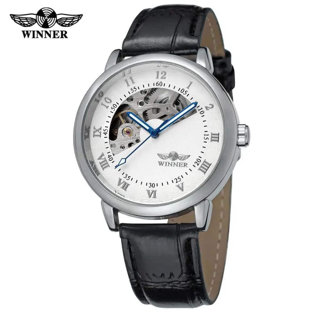 Luxury Gold Skeleton Leather Automatic Watch — image 2