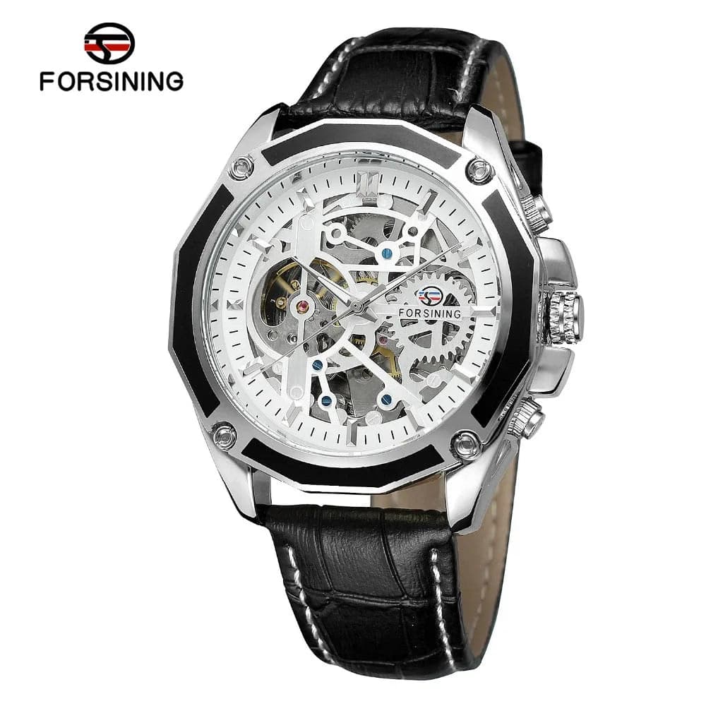 Luxury Skeleton Automatic Leather Watch for Men — image 6