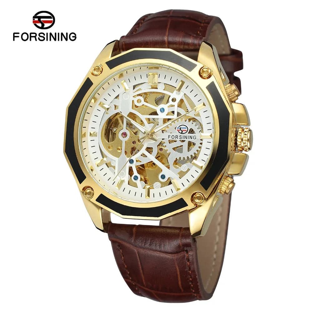 Luxury Skeleton Automatic Leather Watch for Men — image 5