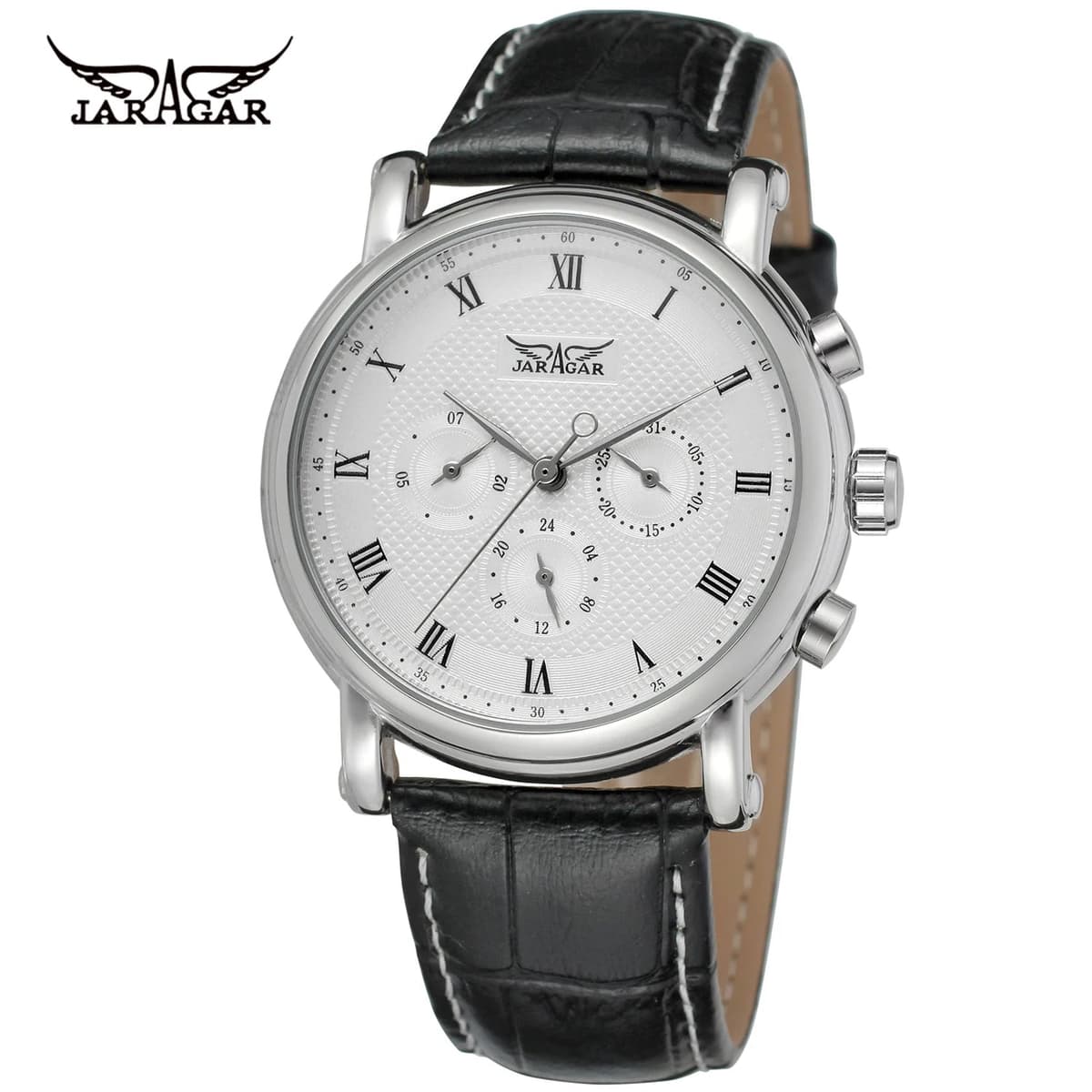 JARAGAR Men's Automatic Leather Watch — image 7