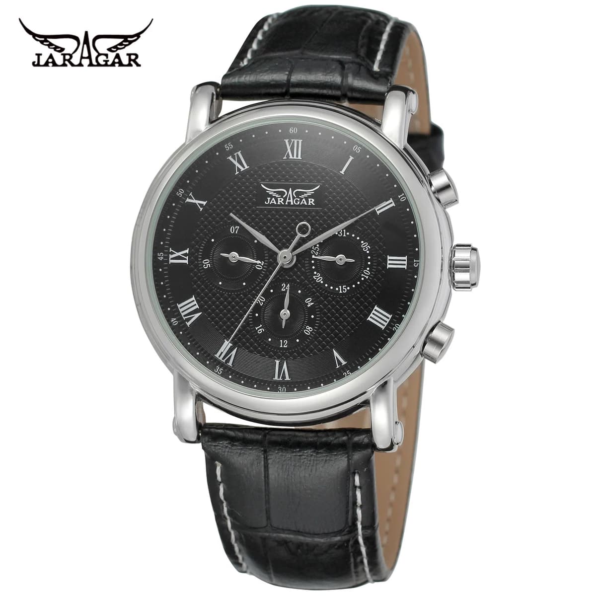 JARAGAR Men's Automatic Leather Watch — image 10