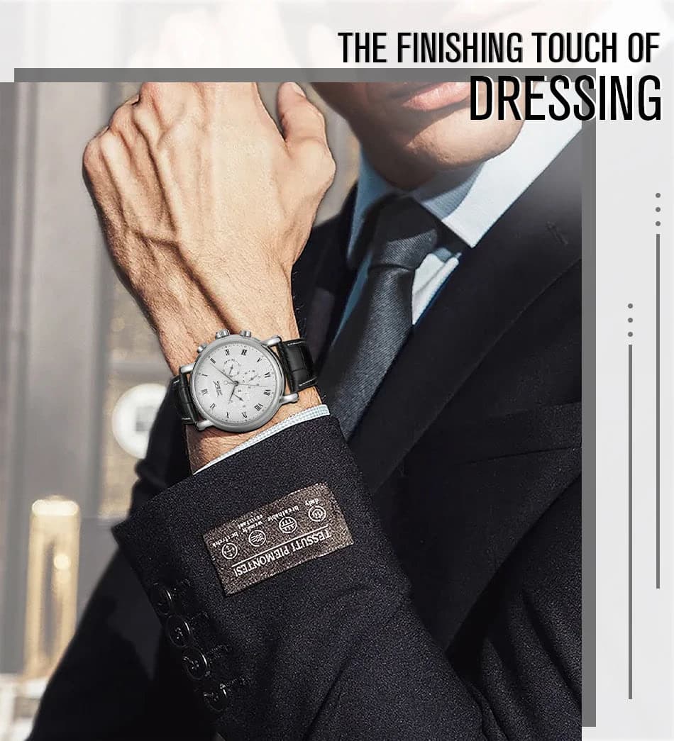 JARAGAR Men's Automatic Leather Watch — image 3