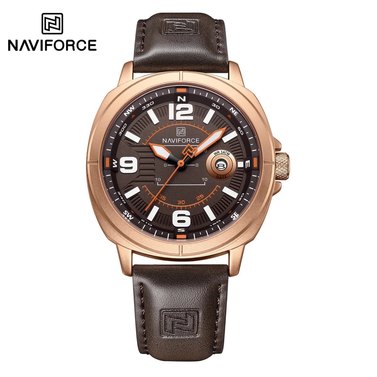 NAVIFORCE Men's Quartz Watch with Leather Band — image 10
