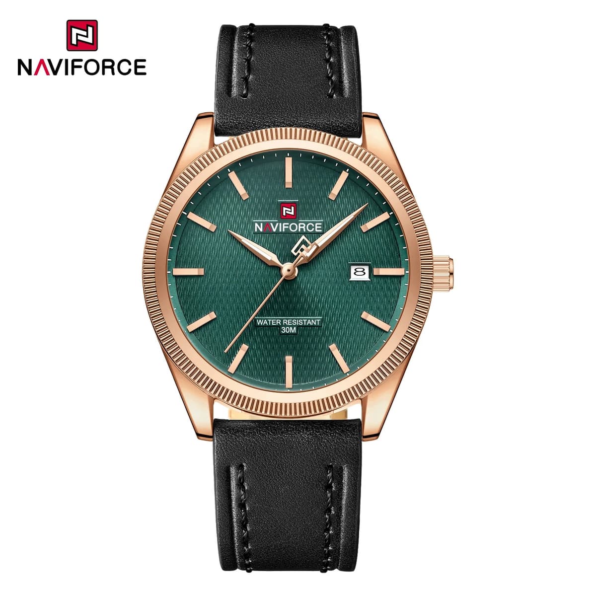 NAVIFORCE Men's Quartz Watch with Leather Strap — image 5