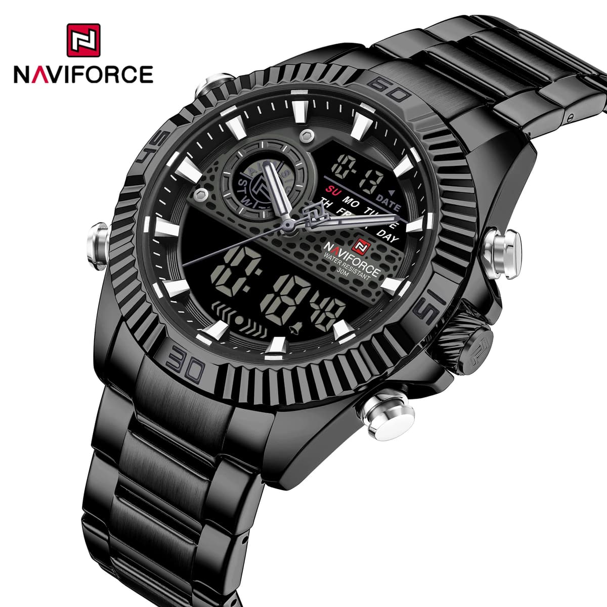 NAVIFORCE Men's Dual Display Stainless Steel Watch — image 8