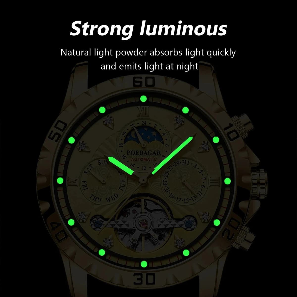 POEDAGAR Luxury Tourbillon Men's Watch — image 3