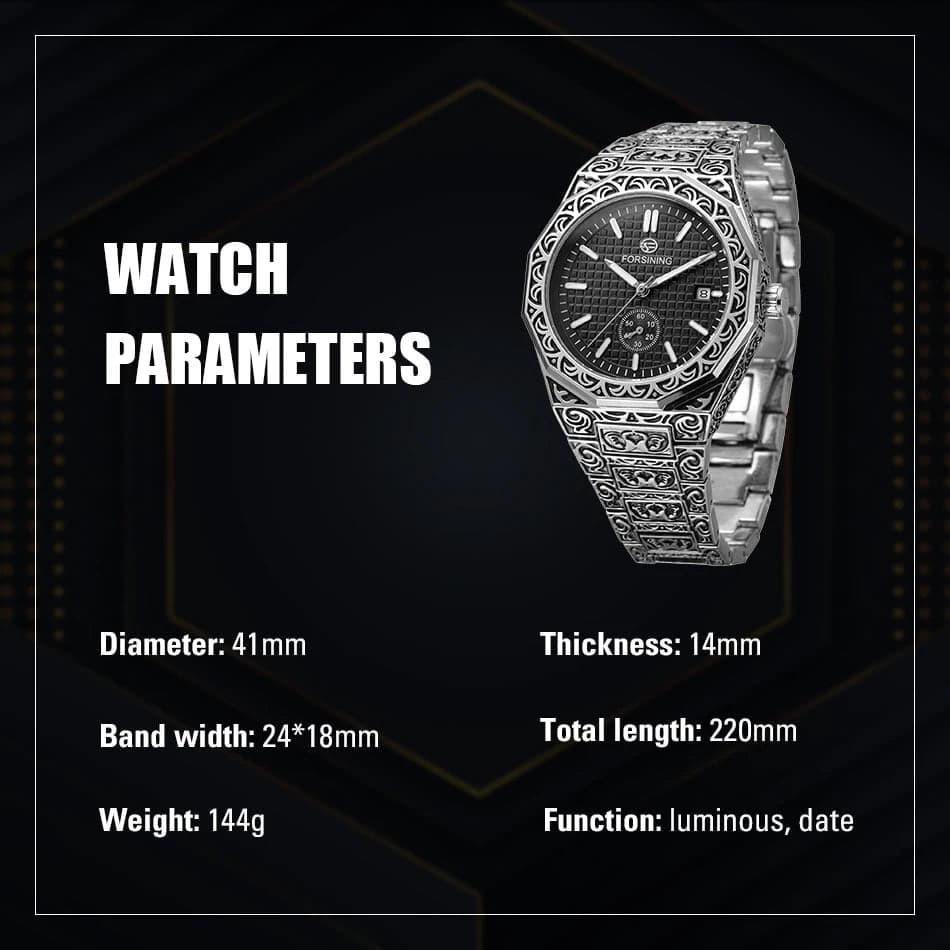 WINNER Men's Automatic Sport Watch - Stainless Steel — image 5