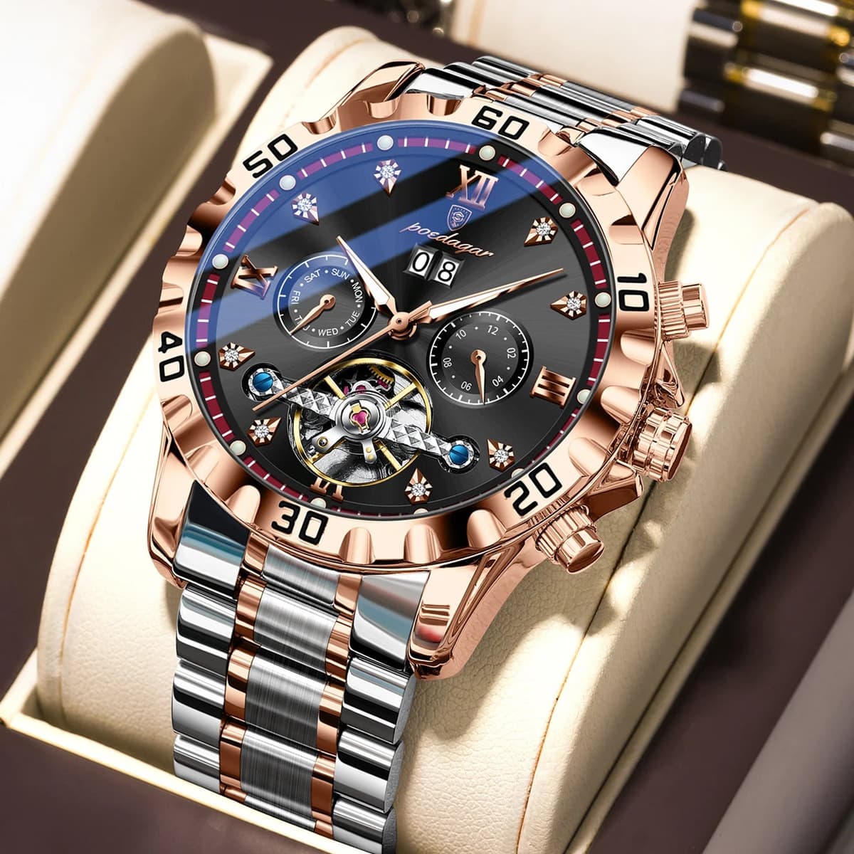 Poedagar Luxury Skeleton Tourbillon Men's Watch â image 10