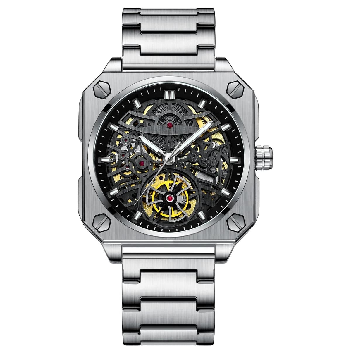 Luxury Luminous Square Tourbillon Skeleton Watch — image 2