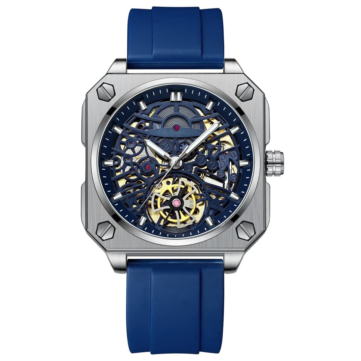 Luxury Luminous Square Tourbillon Skeleton Watch — image 5