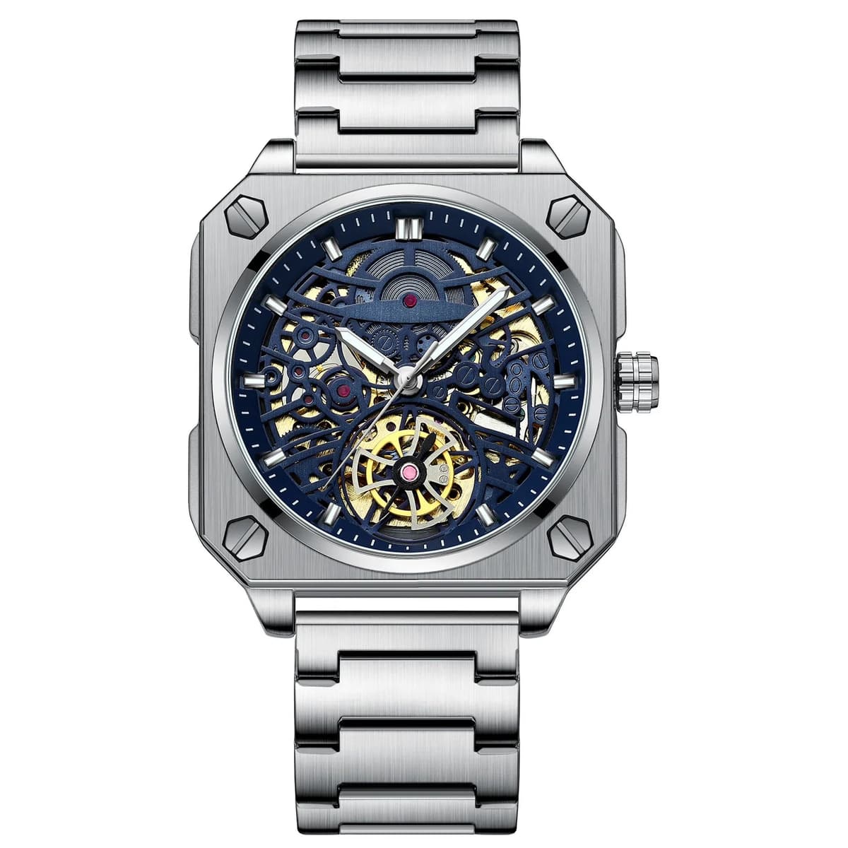 Luxury Luminous Square Tourbillon Skeleton Watch — image 7