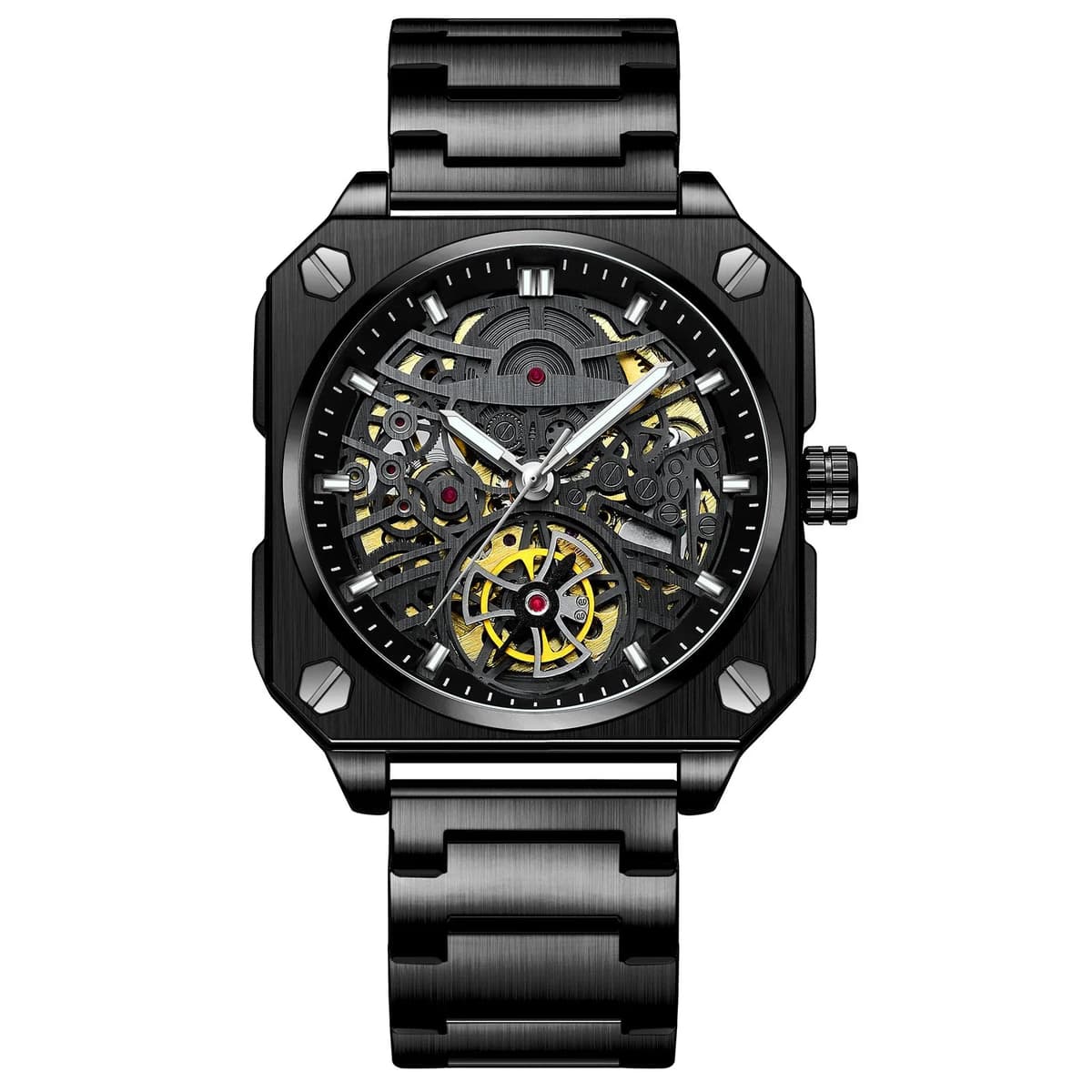 Luxury Luminous Square Tourbillon Skeleton Watch — image 11