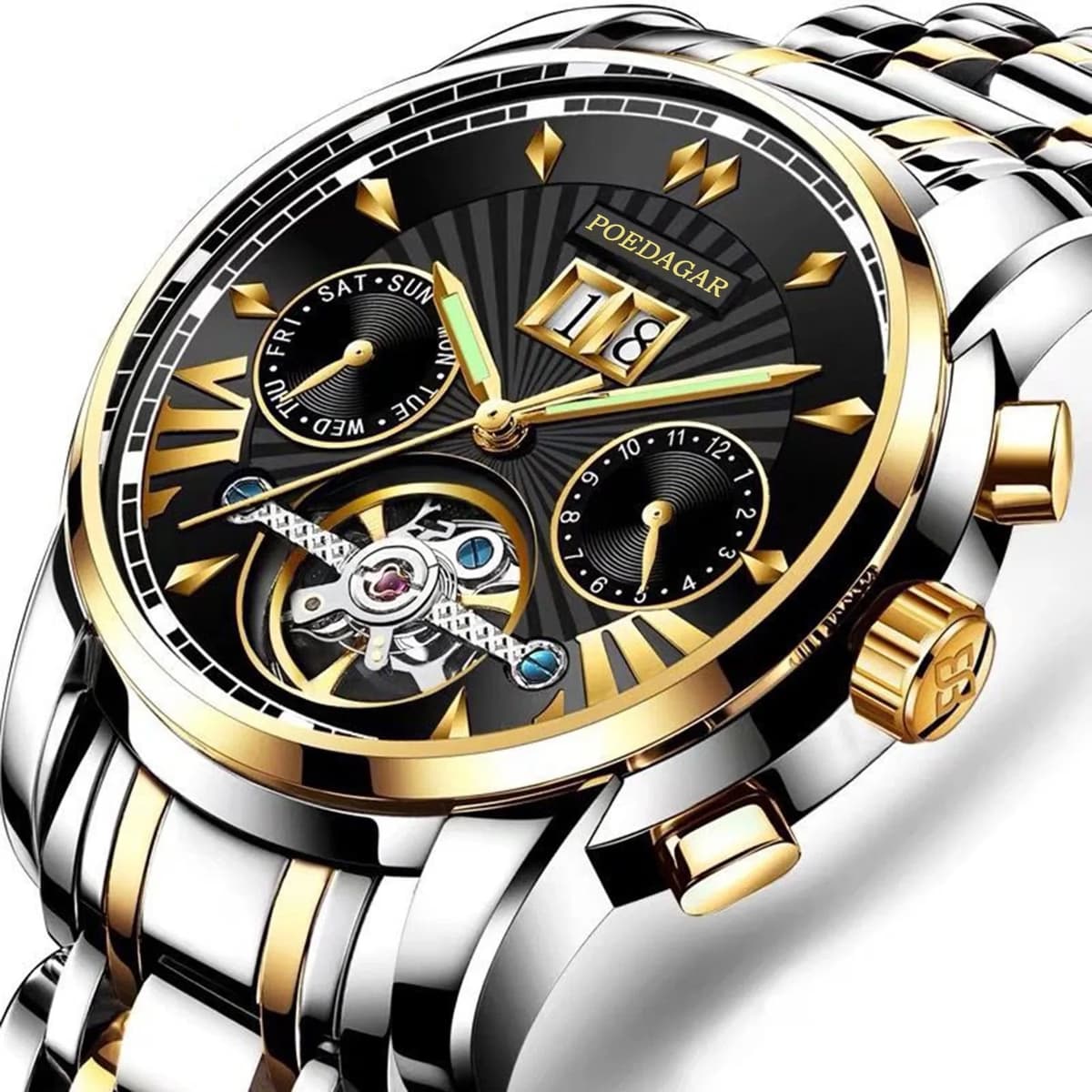 Poedagar Luxury Waterproof Mechanical Watch — image 7
