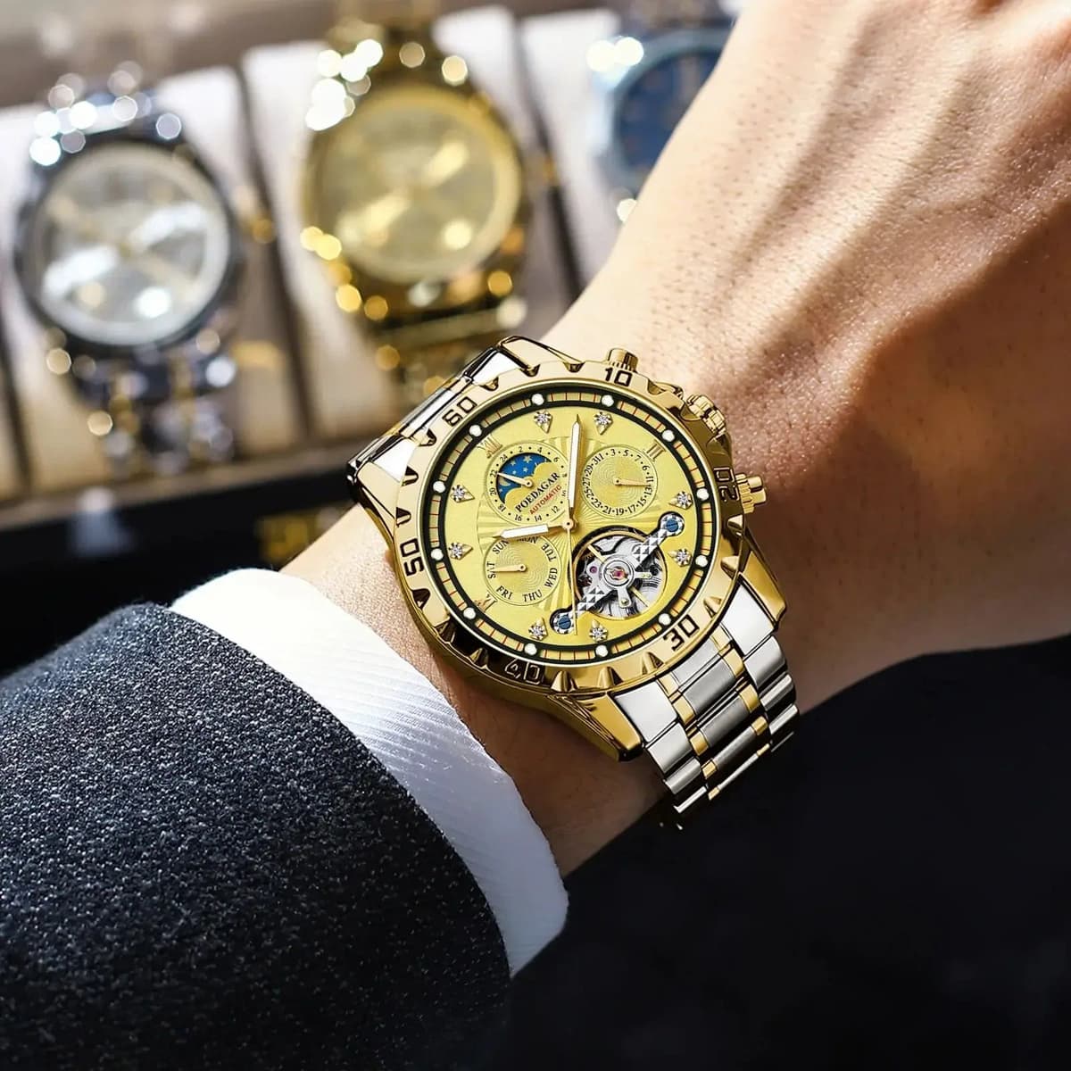 Luxury Gold Automatic Men's Watch - Waterproof & Luminous — image 5