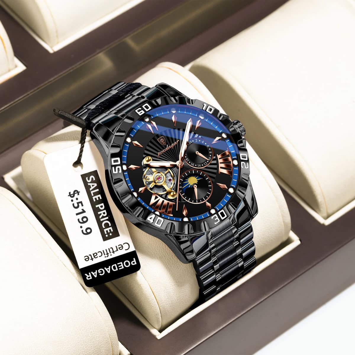 Poedagar 1415 Stainless Steel Men's Automatic Watch — image 8