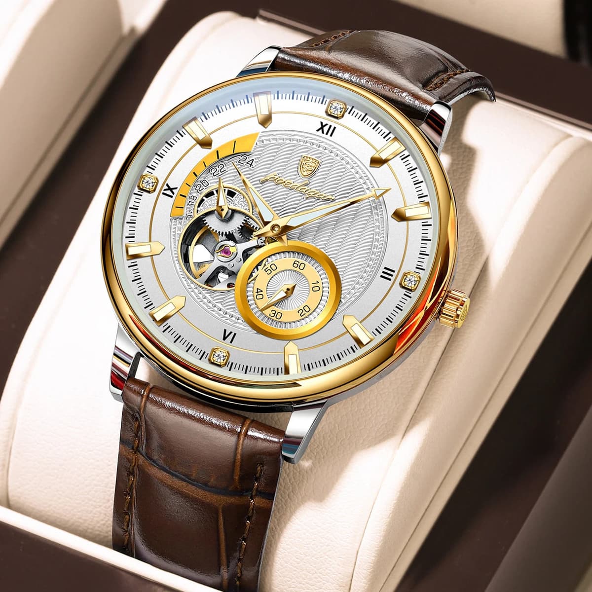 Poedagar Luxury Men's Waterproof Tourbillon Watch — image 10