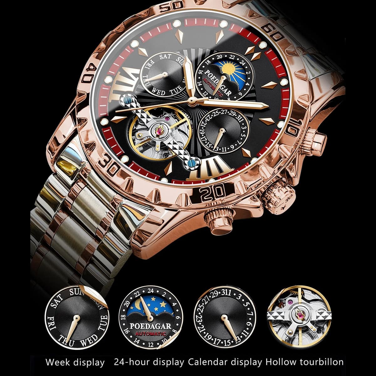 Poedagar Men's Tourbillon Luxury Watch — image 4