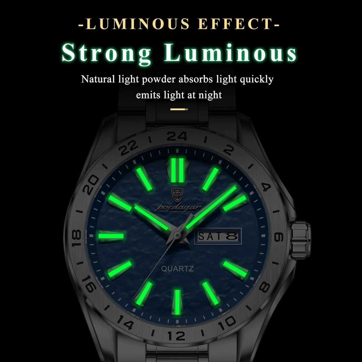 Poedagar Men's Dual Calendar Luminous Watch — image 3