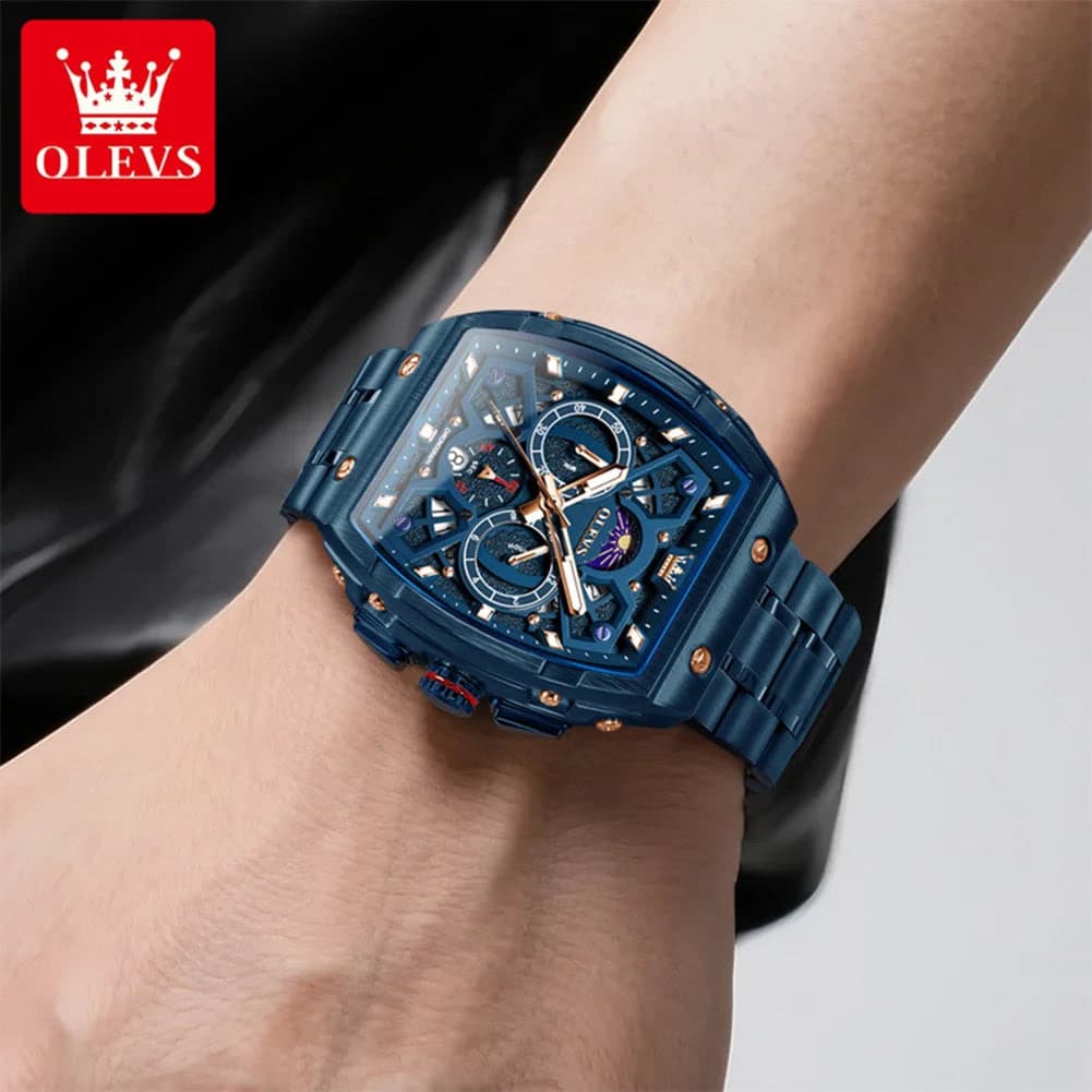 Olevs Stainless Steel Moon Phase Watch — image 3