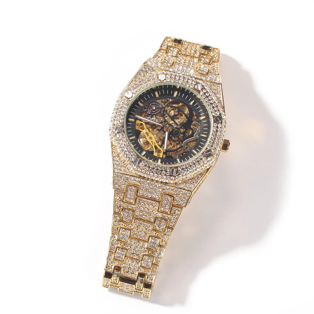Black Gold Iced Out Mechanical Watches — image 5