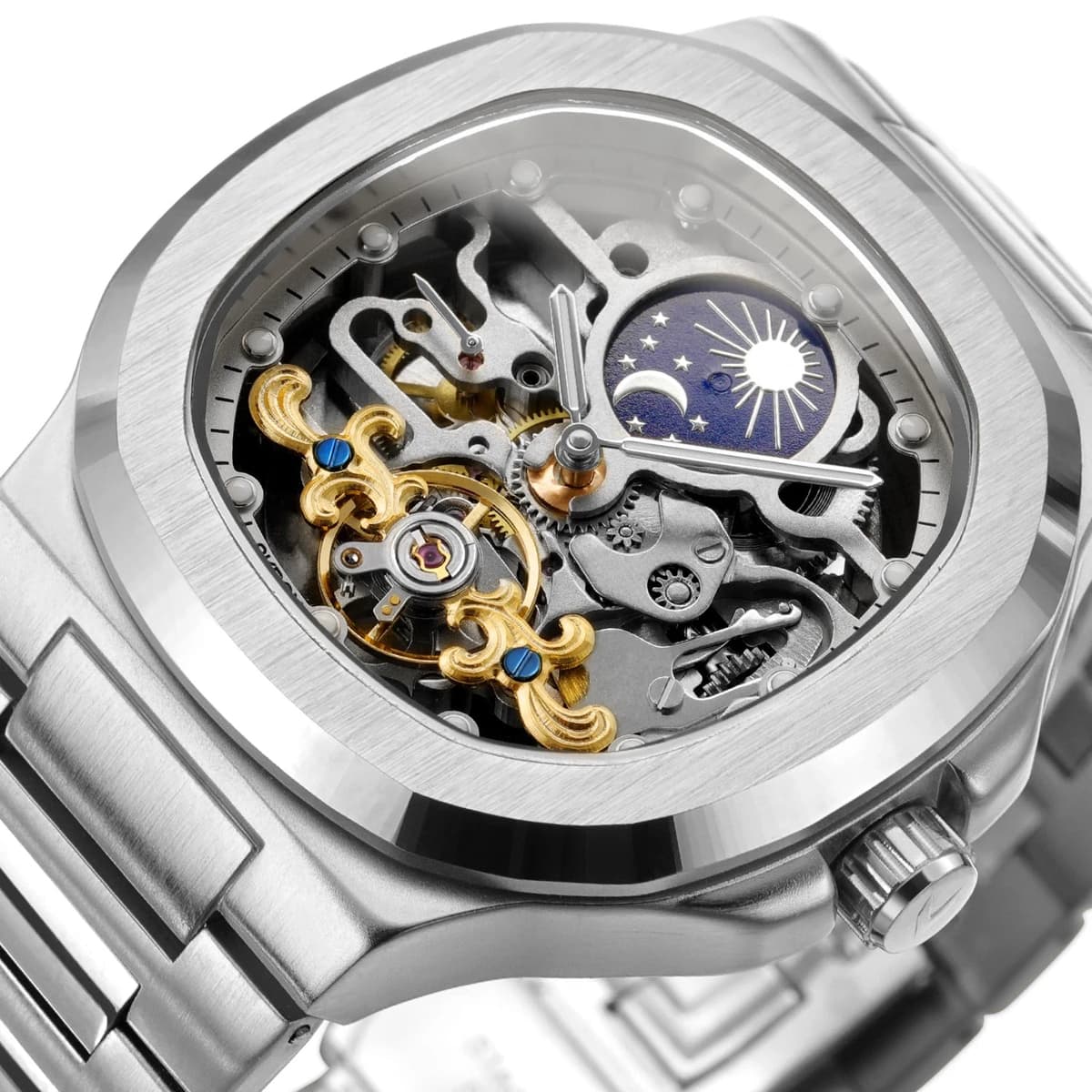 Forsining Moon Phase Skeleton Watch for Men — image 3