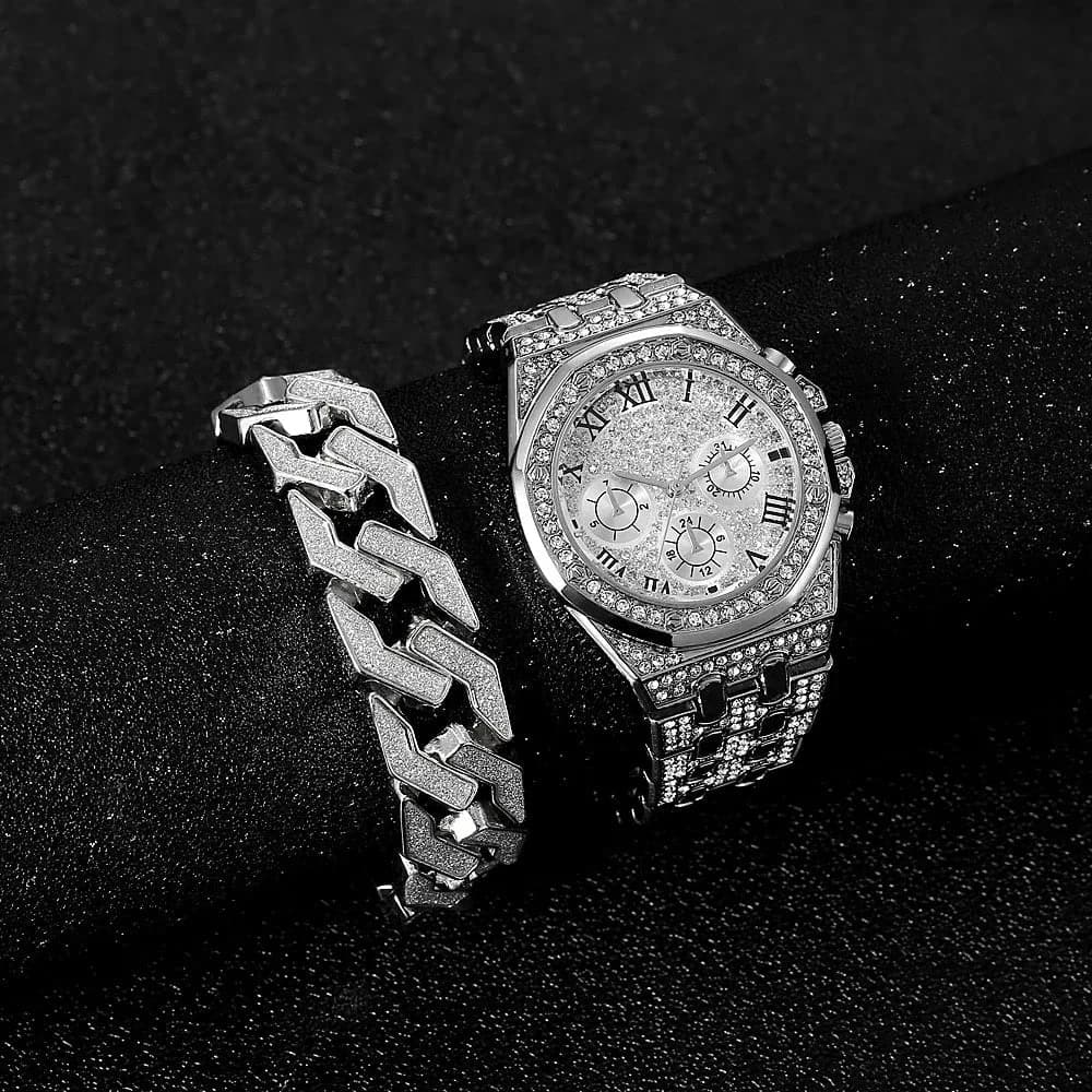 Luxury Gold Watch & Bracelet Set for Men & Women — image 2