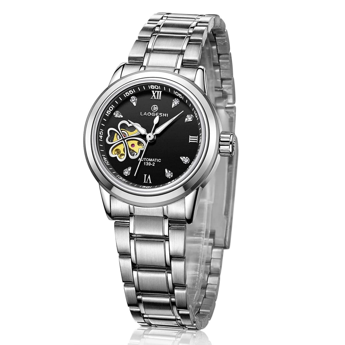 Custom Heart Clover Silver Waterproof Ladies Watch — image 7