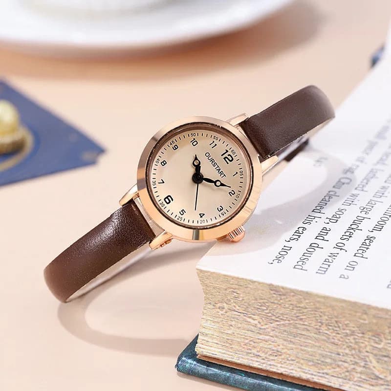 Retro Leather Strap Ladies Quartz Watch — image 5