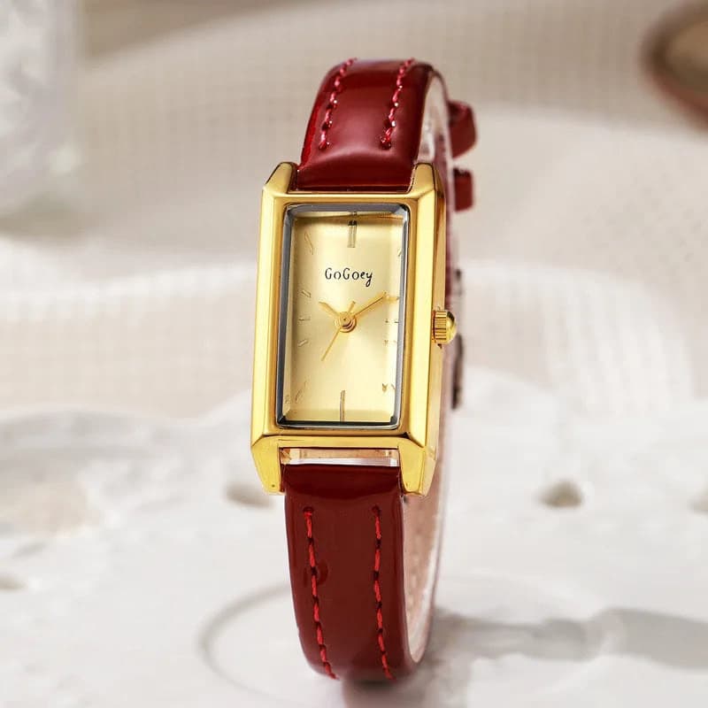 Gold Rectangular Eco-Friendly Women's Watch with Quartz — image 8